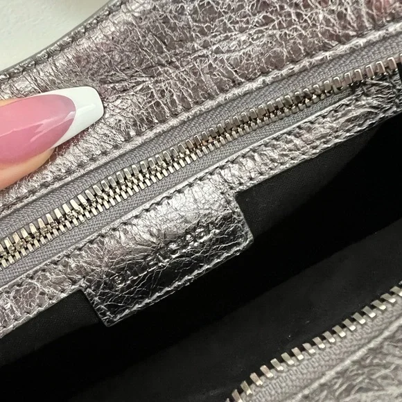 Balenciaga Neo Cagole City Bag Leather with Crystals XS - Metallic Silver - Picture 16 of 16